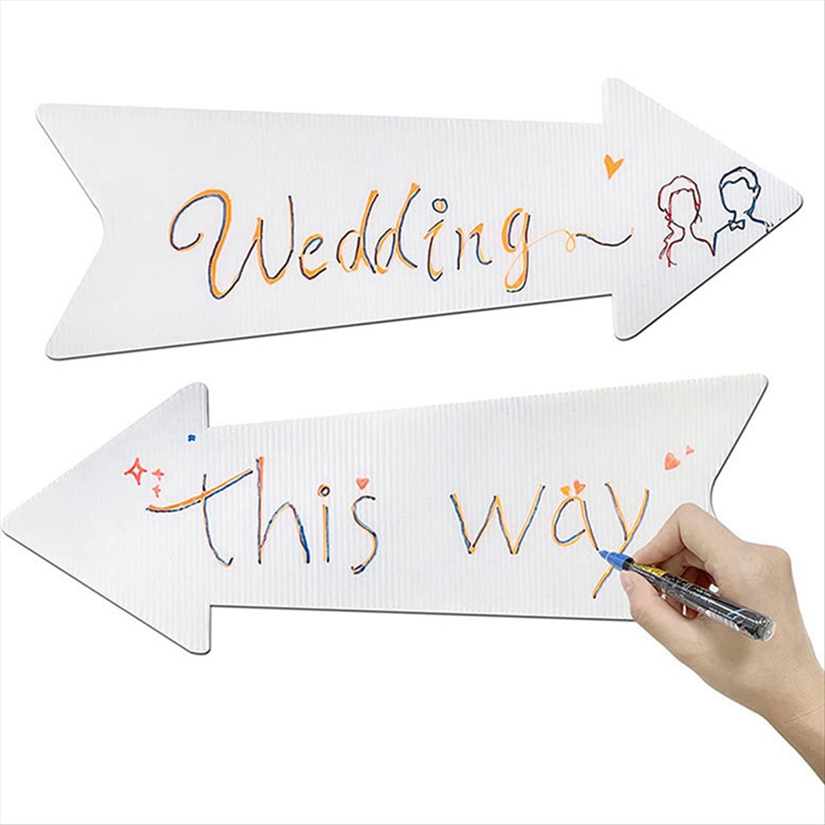 Yard Sign Blank - (AIMA) Directional Arrows Signs with Stakes,