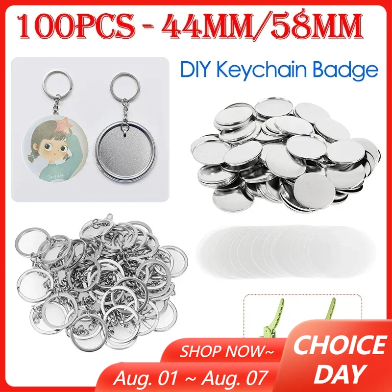 Button Badge Blank - 100PCS 44mm 58mm Keychains Badge Making