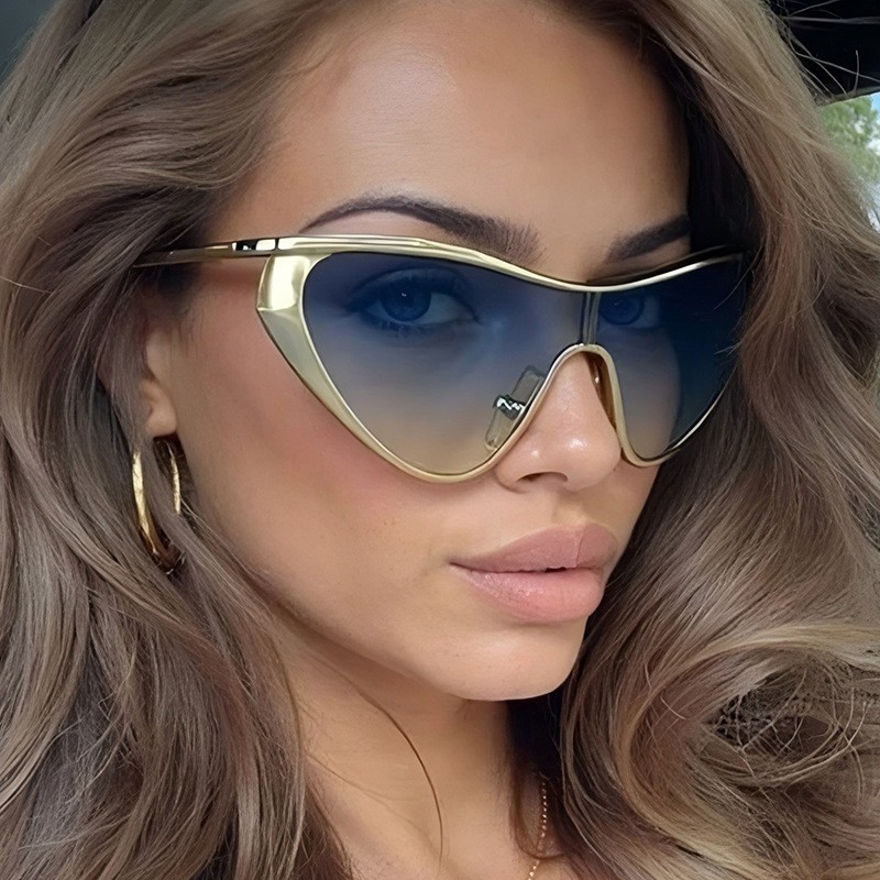 Metal Photo Panel - Rimless Y2K Style Sunglasses Rectangle Fashion