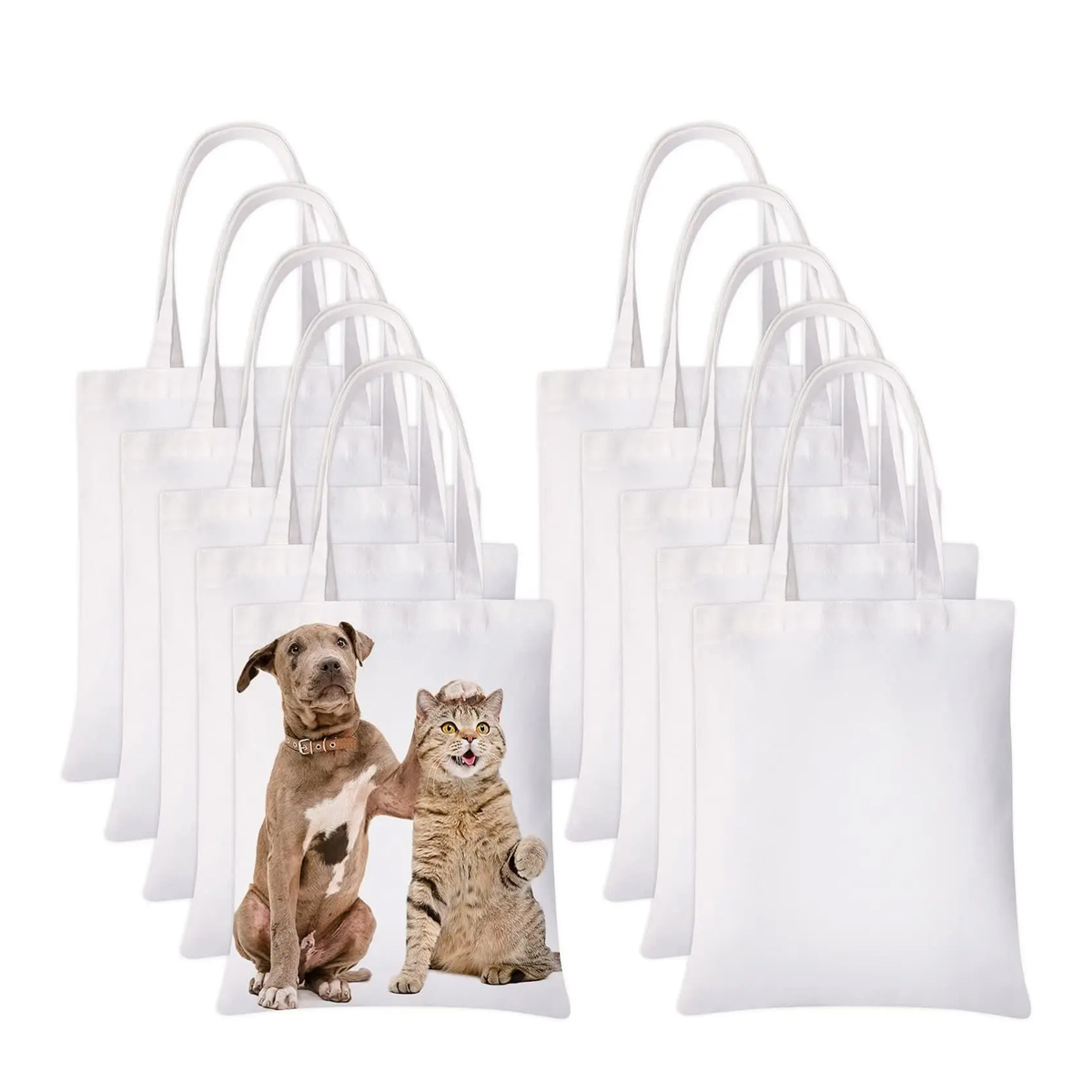 6pcs White Canvas Tote Bags, S - огляд і ціна Tote Bag Sublimation