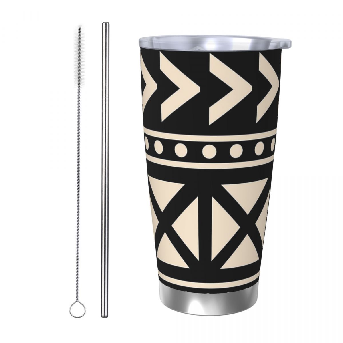 African Mud Cloth Black And Wh - огляд і ціна Tumbler 20Oz White