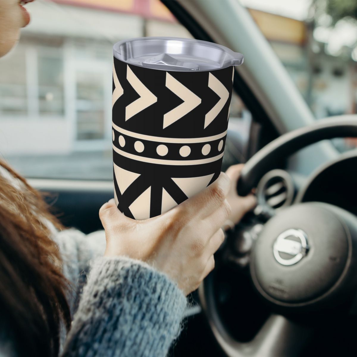 African Mud Cloth Black And Wh - огляд і ціна Tumbler 20Oz White