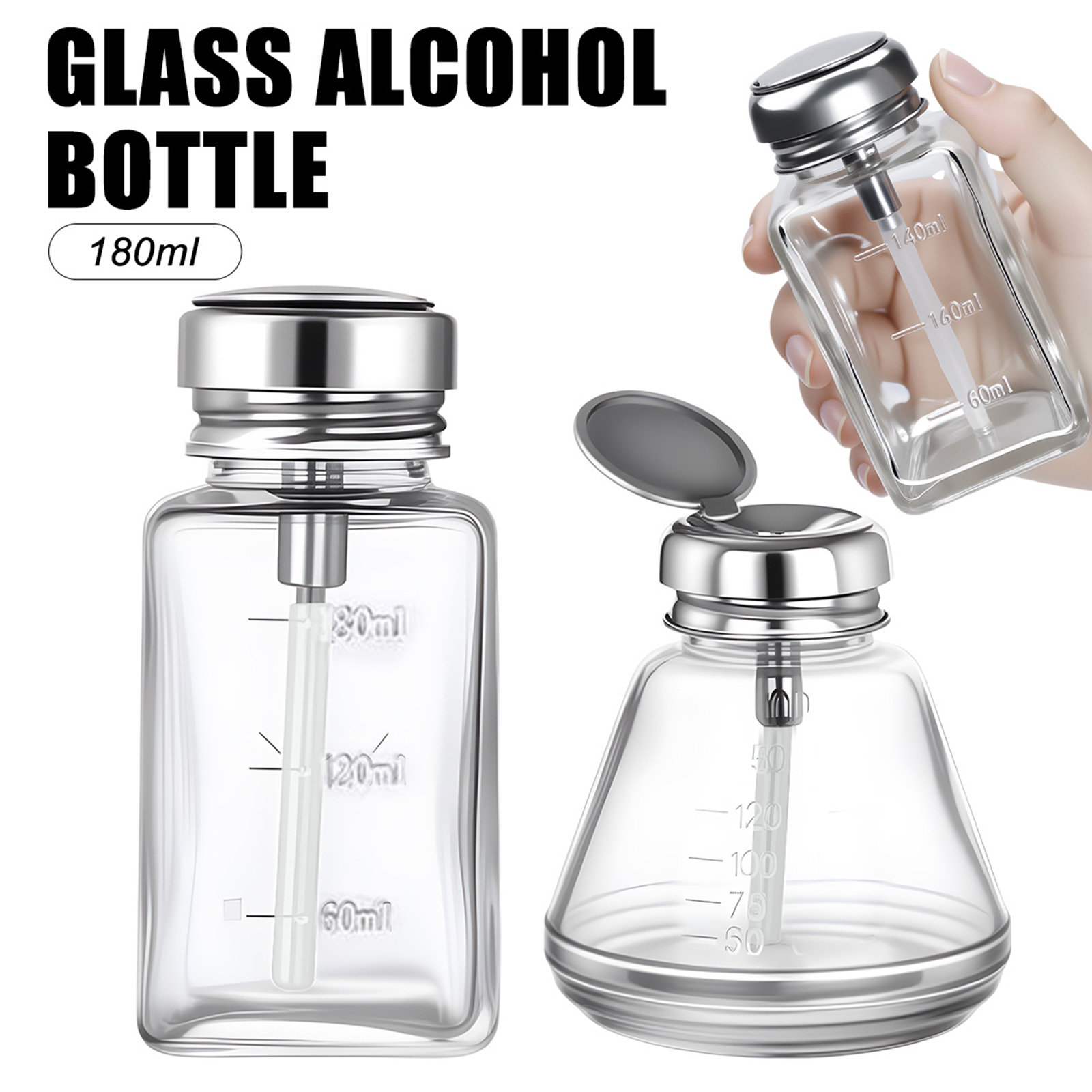 180ml Nail Glass Bottle Press  - огляд і ціна Water Bottle Blank