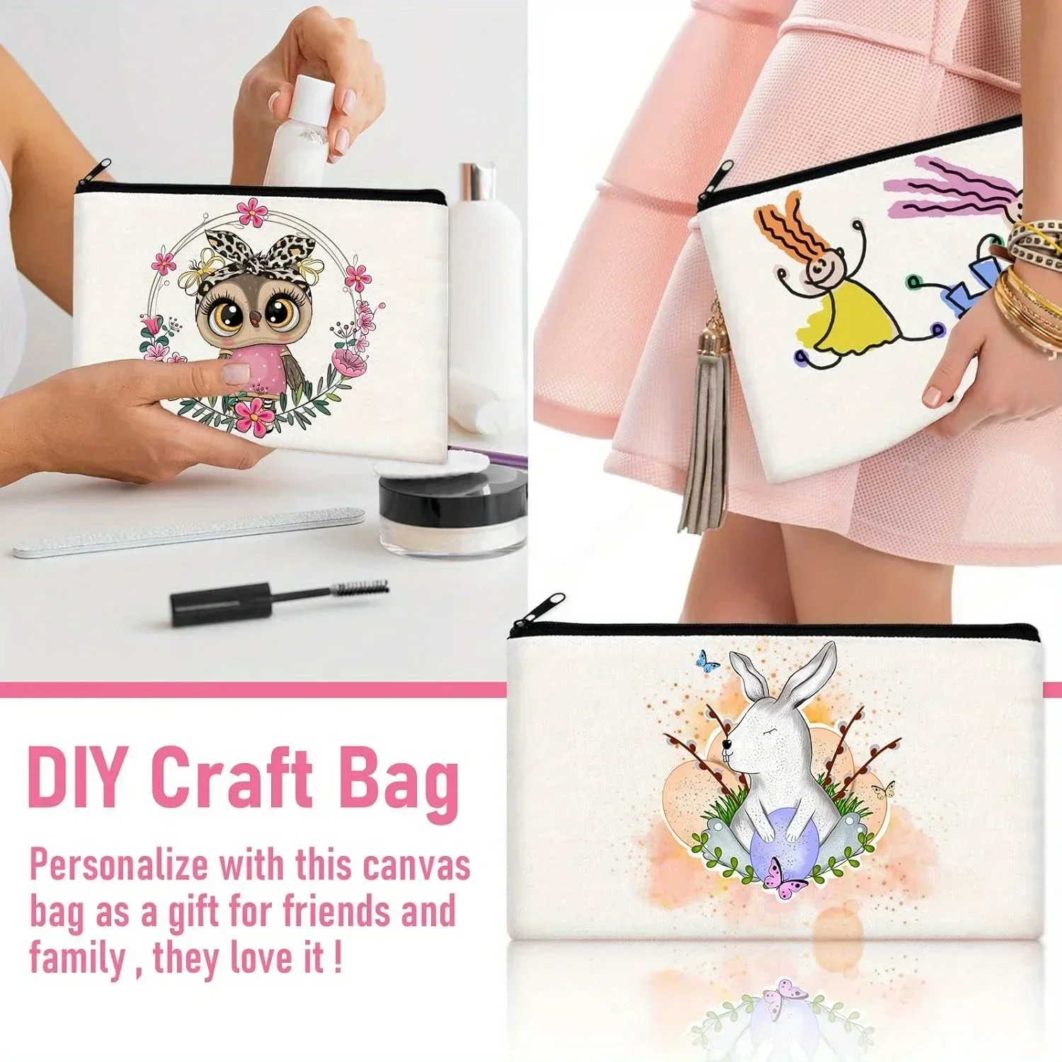 20pcs Sublimation Blank Makeup - огляд і ціна Tote Bag Sublimation