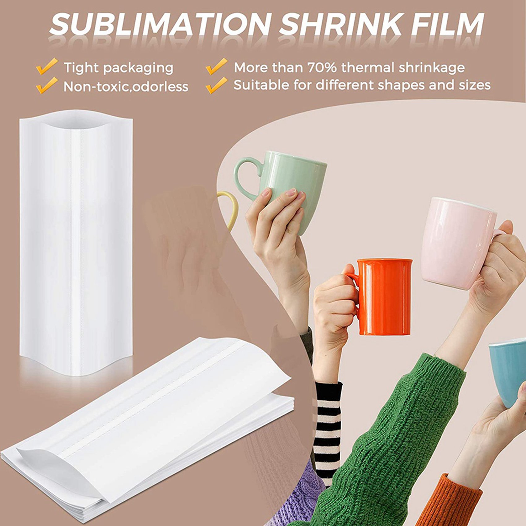 N09R-140Pcs Sublimation Shrink - огляд і ціна Sublimation Mug White
