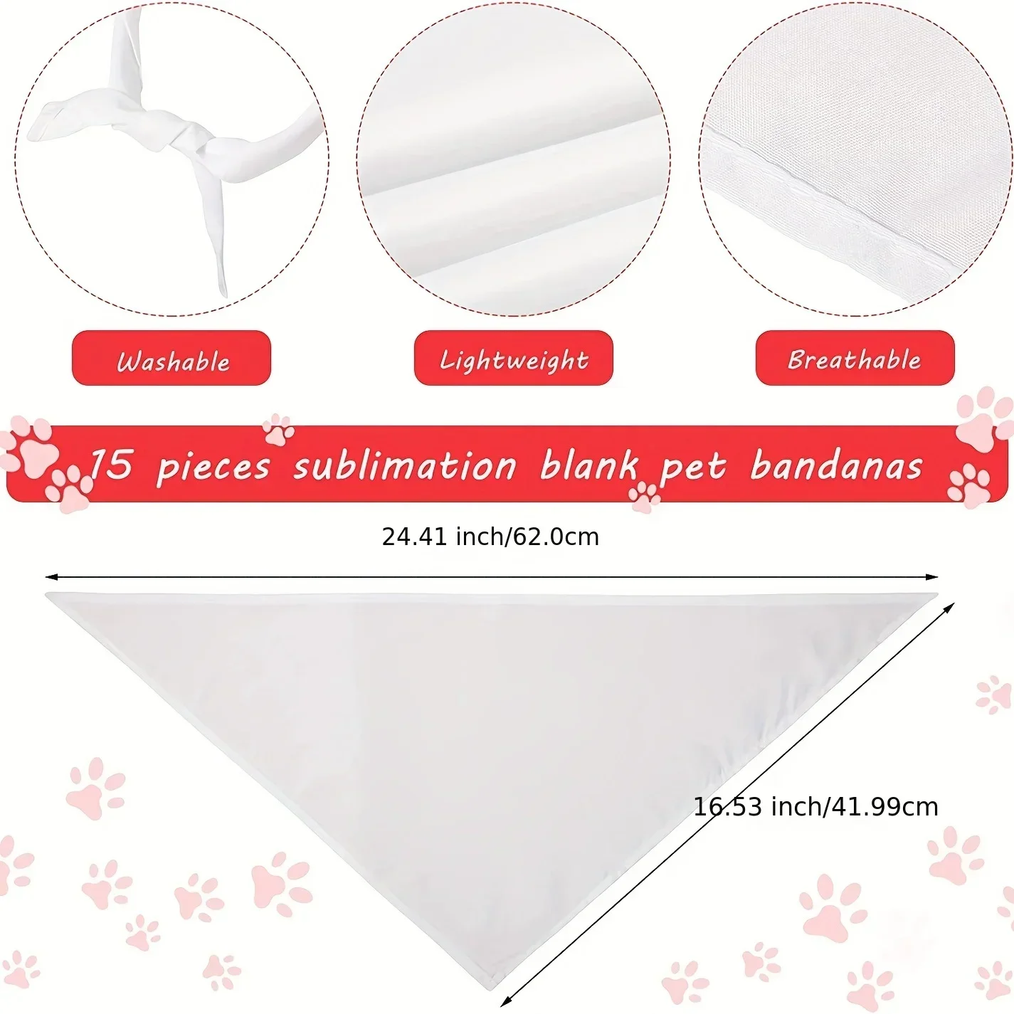 30pcs White Polyester Blank Do - огляд і ціна Bandana Blank White