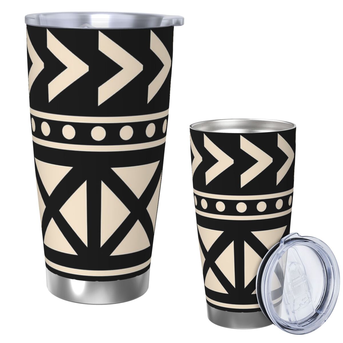 African Mud Cloth Black And Wh - огляд і ціна Tumbler 20Oz White