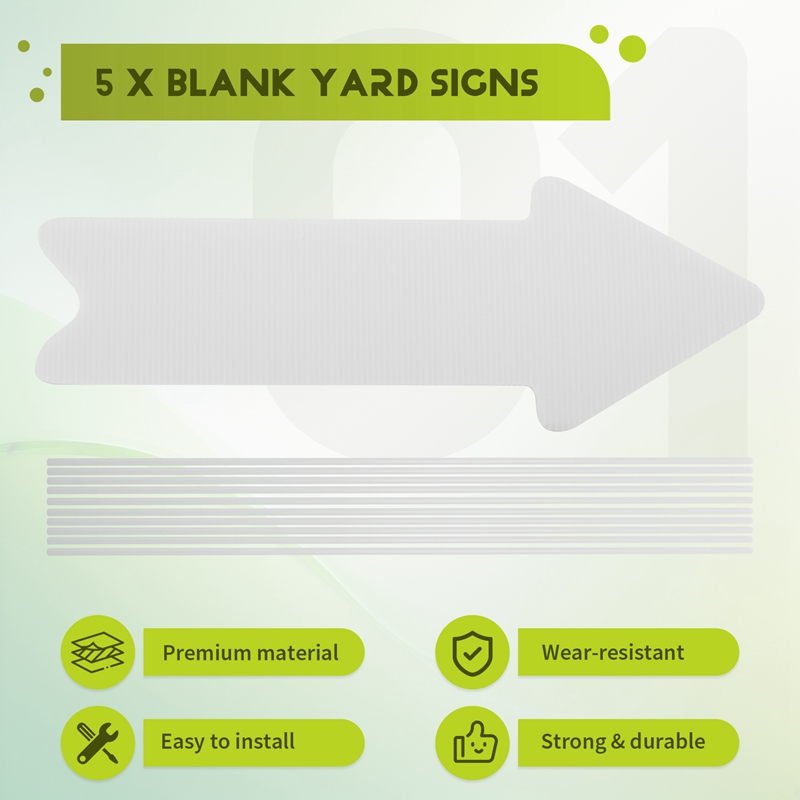 5 Pack White Blank Wedding Dir - огляд і ціна Yard Sign Blank
