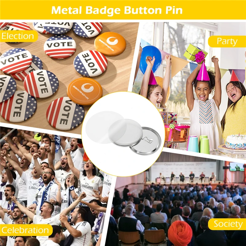 100Set Blank Badge Pin Button  - огляд і ціна Button Badge Blank
