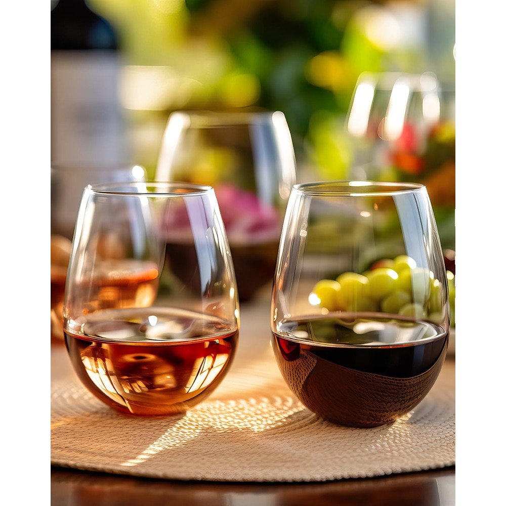 Stemless Wine Glasses Set of 4 - огляд і ціна Tumbler 20Oz White