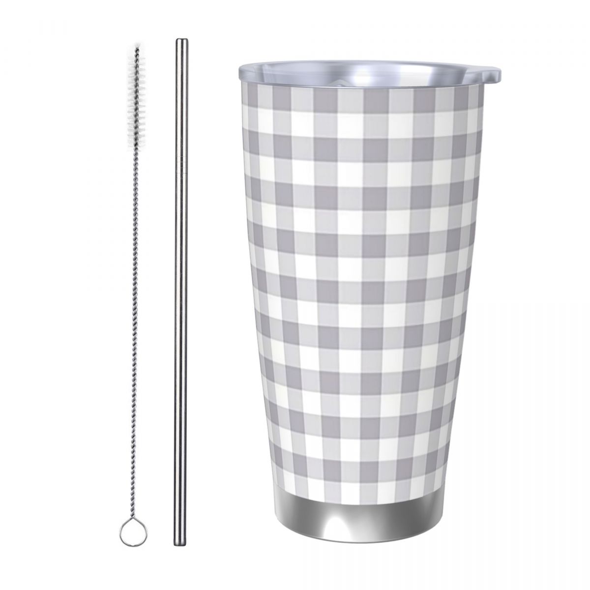 Gray And White Gingham Stainle - огляд і ціна Tumbler 20Oz White