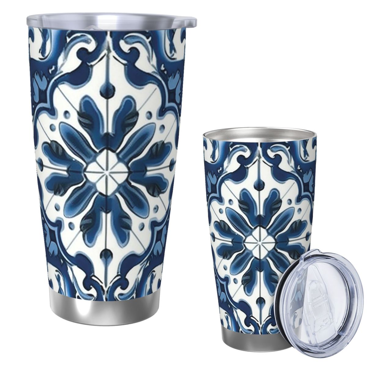Blue And White Majolica Patter - огляд і ціна Tumbler 20Oz White
