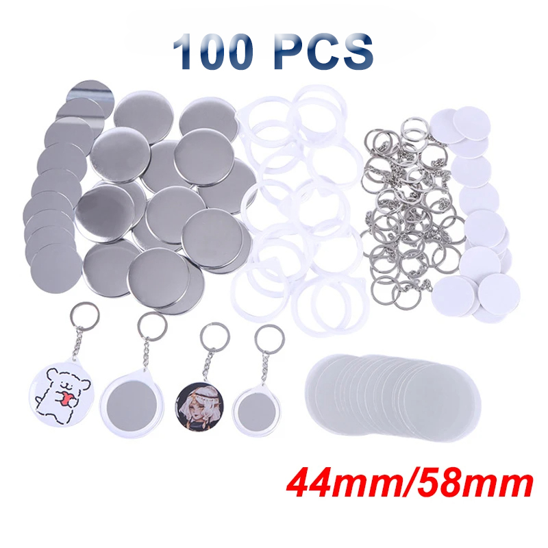 New 100PCS Key Ring Mirror Bla - огляд і ціна Button Badge Blank