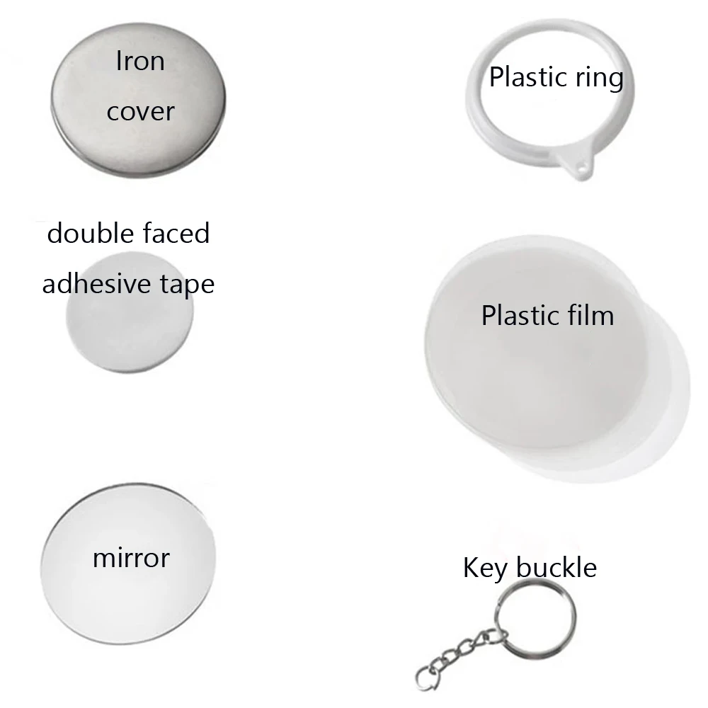 New 100PCS Key Ring Mirror Bla - огляд і ціна Button Badge Blank