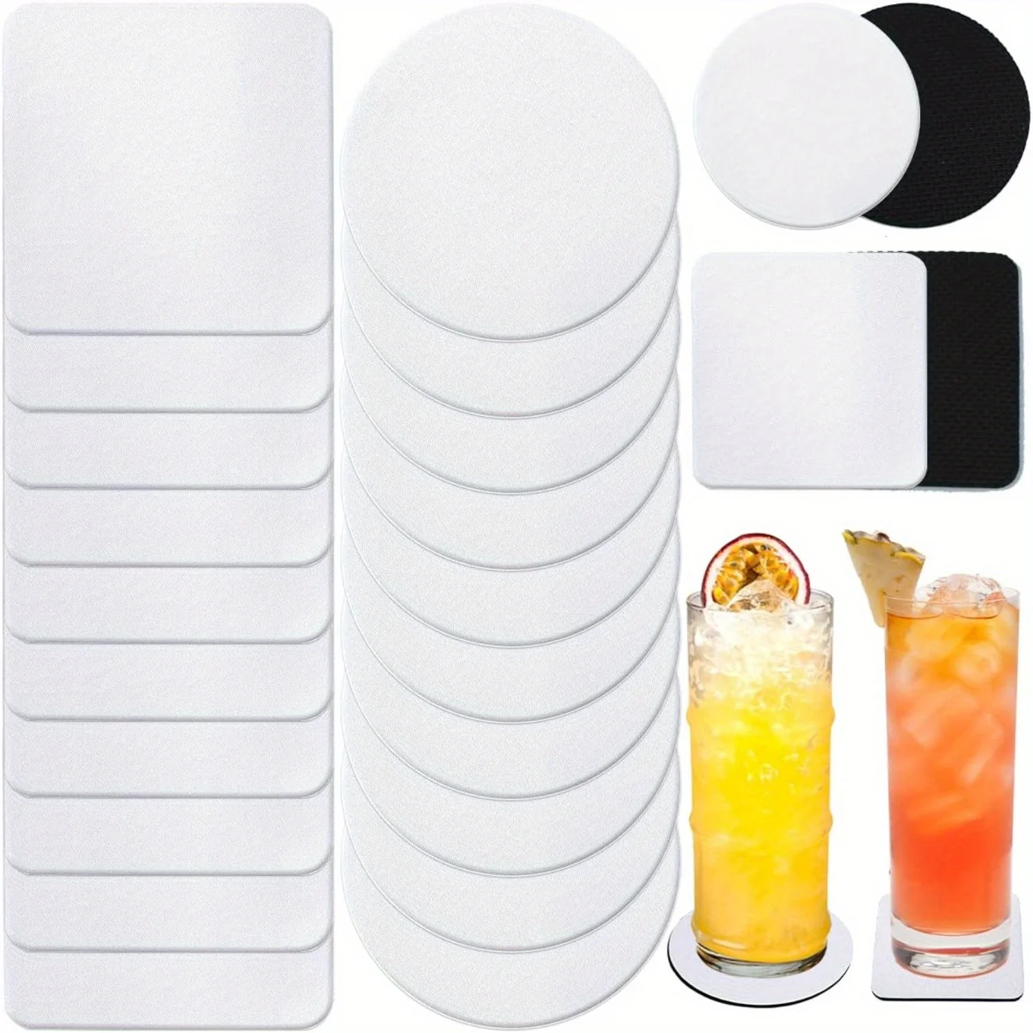 30/50 Pcs Square and Round Sub - огляд і ціна Coaster Sublimation Blank