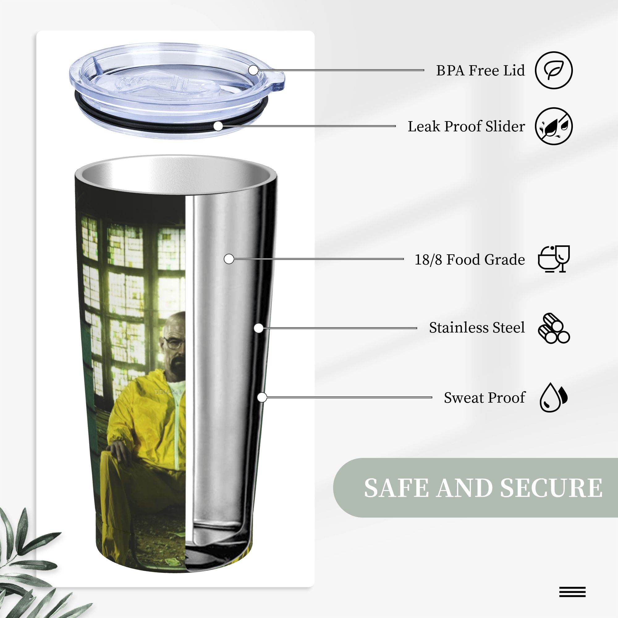 Breaking Bad Walter White Tumb - огляд і ціна Tumbler 20Oz White