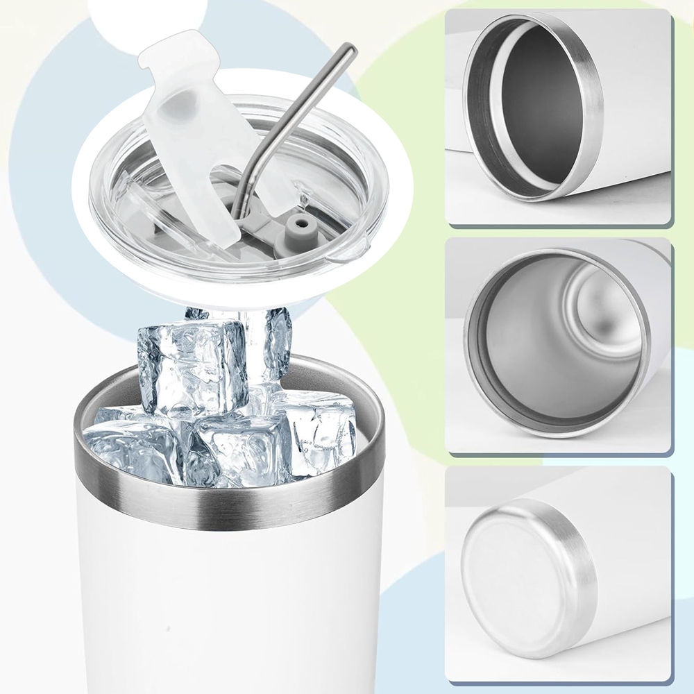 20oz Tumbler Mug with Lid and  - огляд і ціна Tumbler 20Oz White
