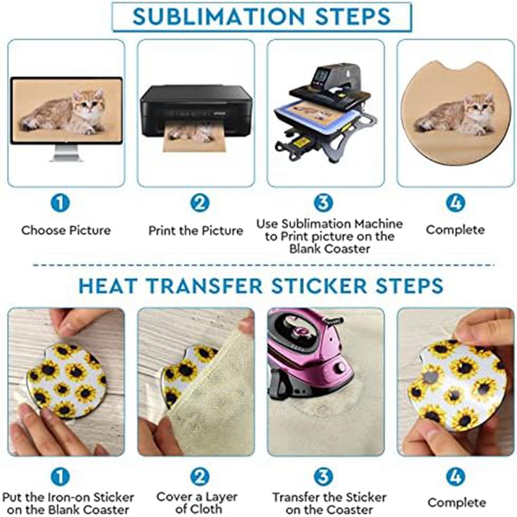 F-F 40PCS Square Sublimation B - огляд і ціна Coaster Sublimation Blank